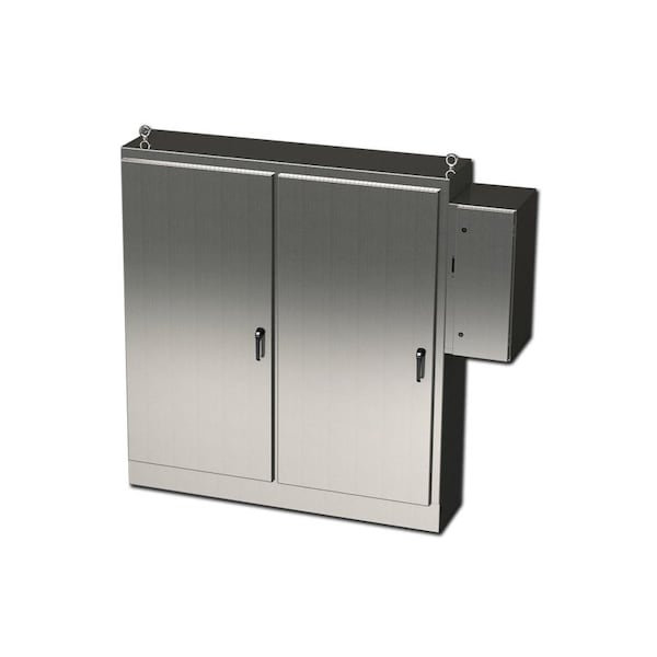 3 Point Latch with Padlock Handle Electrical Enclosures, 84 in H, 18 in D, 77-3/4 in W